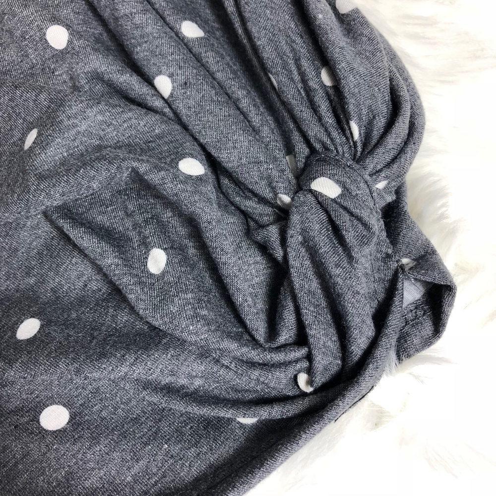 Polka Dot High Low Top with Front Knot - Picture 3 of 6